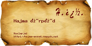 Hajma Árpád névjegykártya