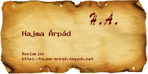 Hajma Árpád névjegykártya