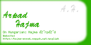 arpad hajma business card